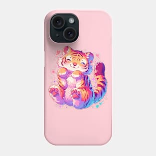 Happy young tiger with vivid colors Phone Case