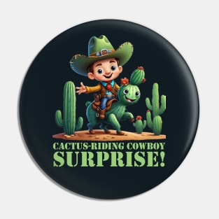 cowboy cactus riding Pin