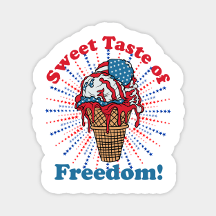 Patriotic Ice Cream Cone American Flag Independence Day Magnet