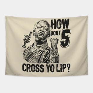 BLACKOUT - SANFORD AND SON CROSS YO LIP BLACK Tapestry