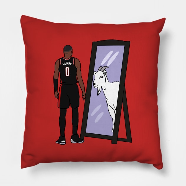 Damian Lillard Mirror GOAT Pillow by rattraptees