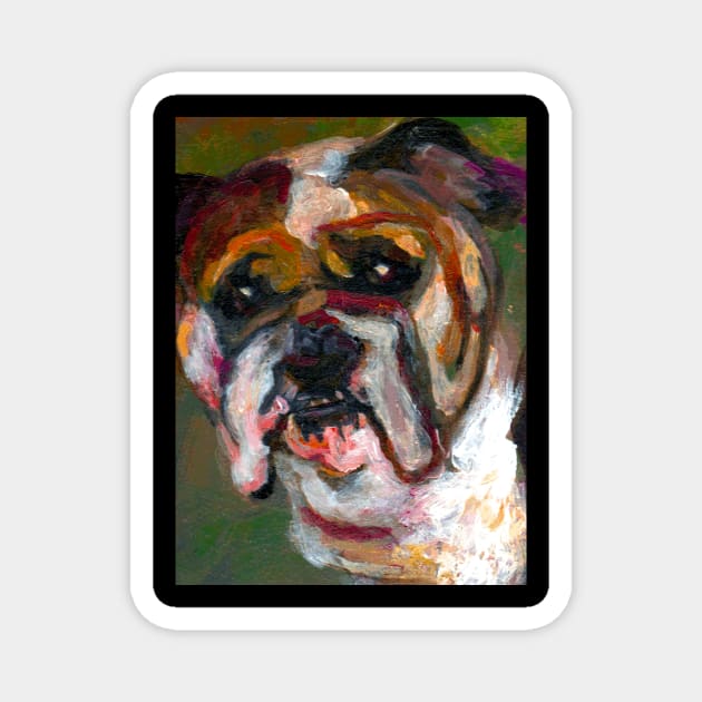 Adorable Dog Art - A Must-Have for Dog Lovers! Bulldog Portrait Magnet by DonWillisJrArt