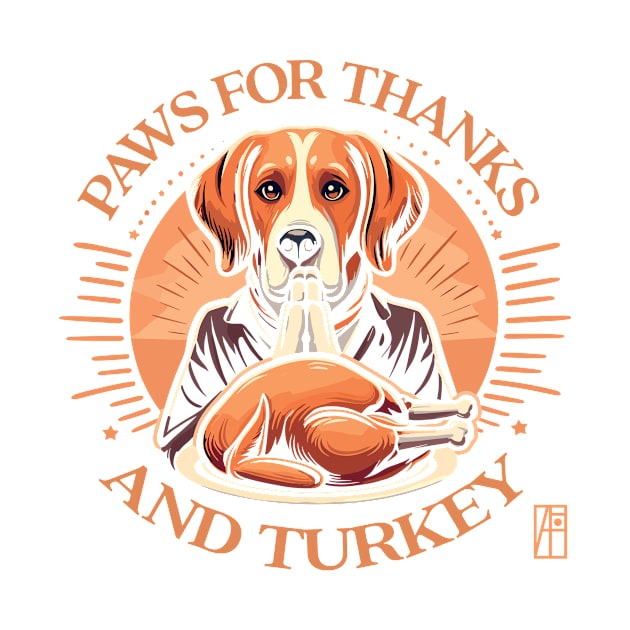 Paws for thanks – and turkey! - Give thanks - Dog and Thanksgiving by ArtProjectShop