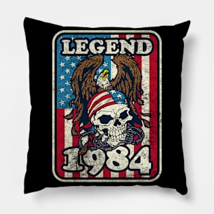 Birthday Legend 1984 Bald Eagle Skull American Pillow