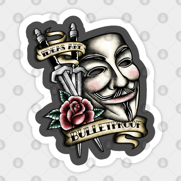 Old school Vendetta - V For Vendetta - Sticker