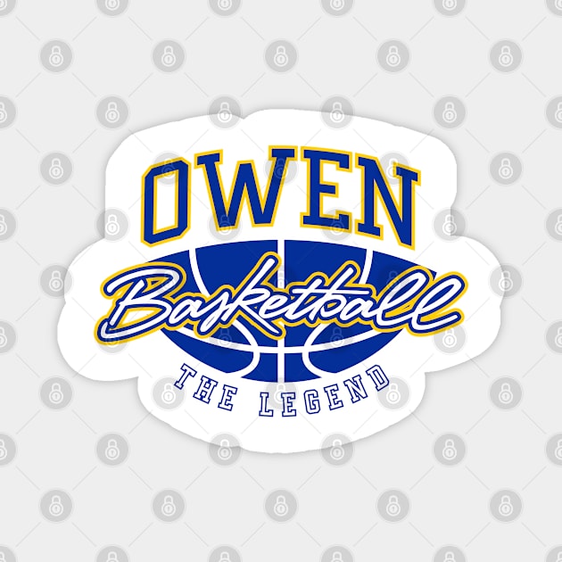 Owen Basketball The Legend Custom Player Your Name Magnet by Baseball Your Name