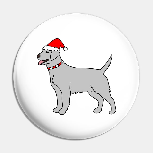 Gray Christmas Dog Pin by Kelly Louise Art