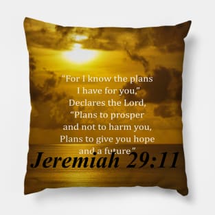 Jeremiah 29:11 Religious Quote Pillow