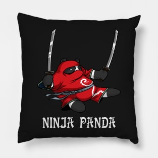 Ninja Panda Bear Funny Fantasy Cartoon Samurai Pillow