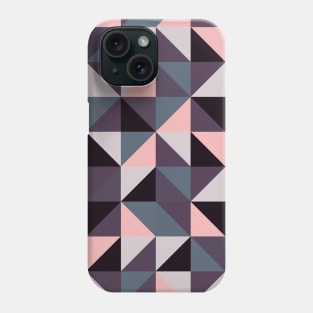 Geometric Art Pattern in Pink, Purple and Grey Phone Case