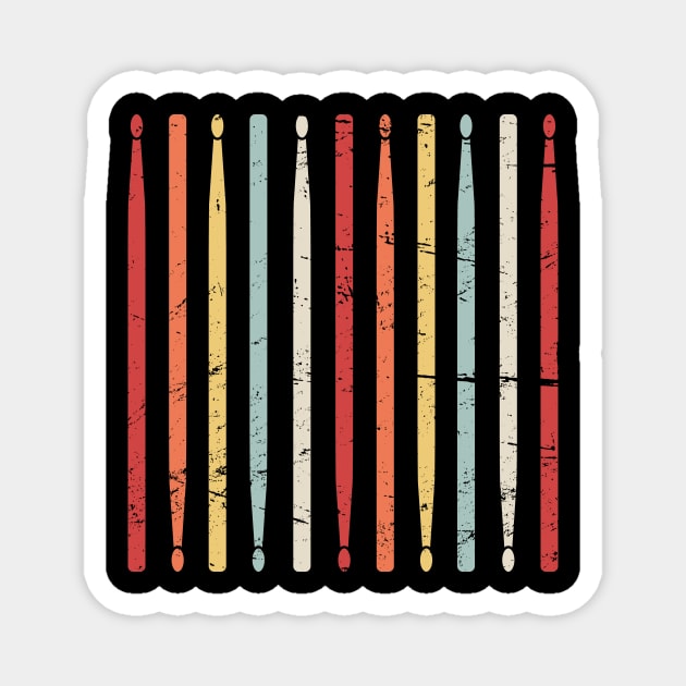 Retro Drum Sticks | Marching Band Percussion Magnet by MeatMan