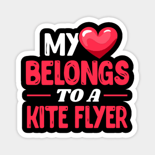 My heart belongs to a kite flyer - Cute Kite Surfing wife gift Magnet