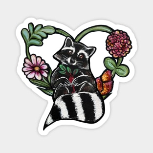 Beet Eating Raccoon Love Magnet