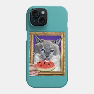 Surreal Portrait of a Cat Eating Watermelon Phone Case