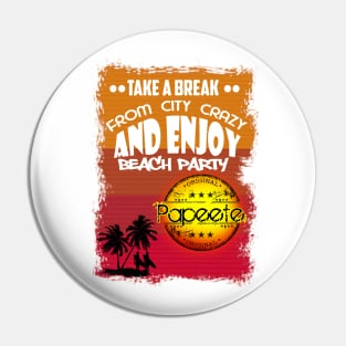 Tahiti Summer Beach Day Pin