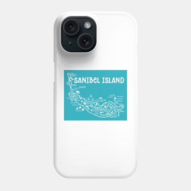 Sanibel Island Map Phone Case by fiberandgloss