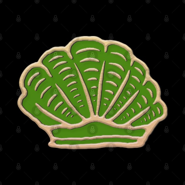 Green Shell Seashell Green Vintage Artwrok by Merchsides