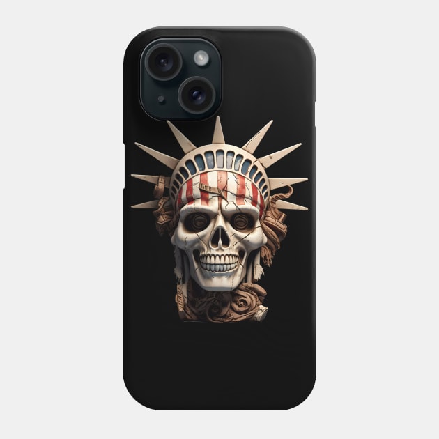 Death Skull Statue Of Liberty Phone Case by Acid_rain