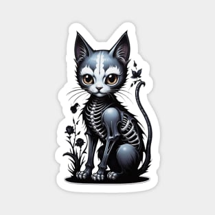 Black Skeleton Cat 3 Magnet