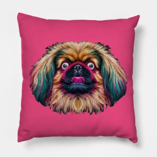 Fluffy Pekingese Bork Art Pillow