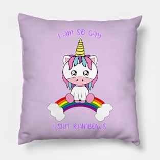 I am so gay, cute unicorn Pillow