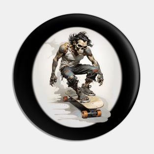 Skater Zombie Pin