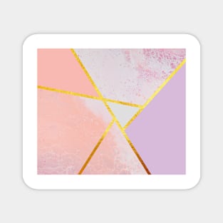 Abstract paint print, color blocking pink Magnet