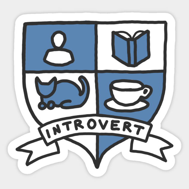introvert tea book reading cats awkward tumblr geek print awkward sticker teepublic