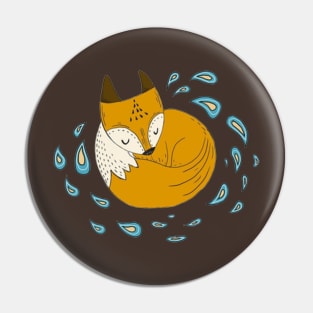 Sleepy fox Pin