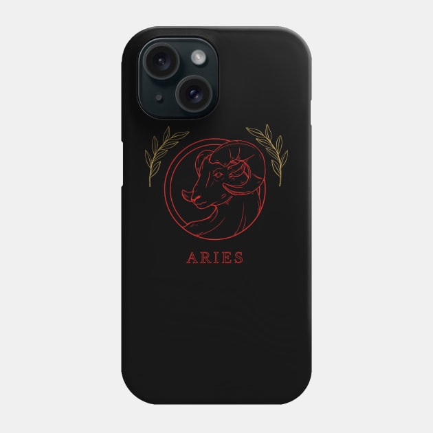 Aries Zodiac Sign Phone Case by Pacific Opal