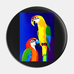 RICH COLORFUL PARROTS PURPLE  BACKGROUND Pin