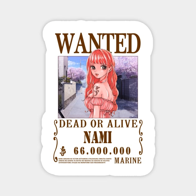 Nami One Piece Wanted Magnet by Teedream