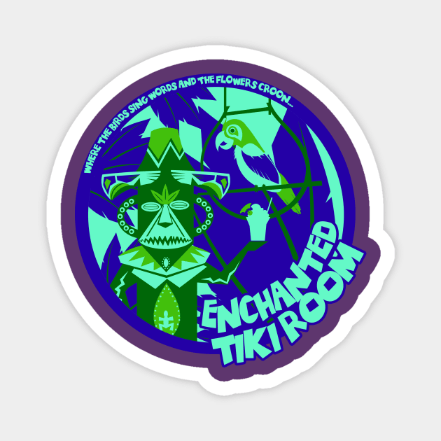 Enchanted Tiki Room (Blues and greens) Magnet by brodiehbrockie