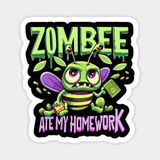 Zombee Ate My Homework Magnet