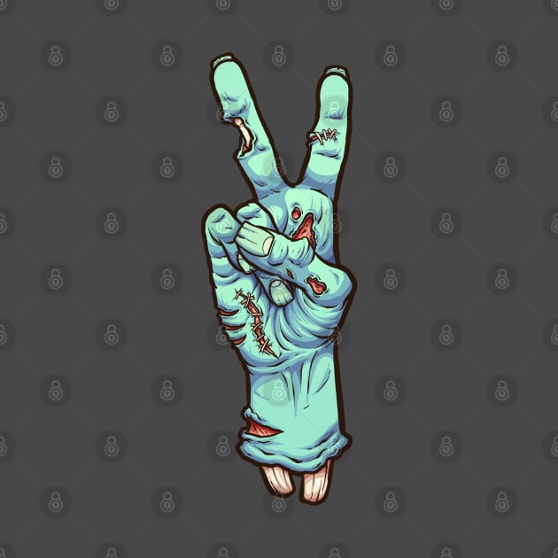 Zombie peace sign by memoangeles