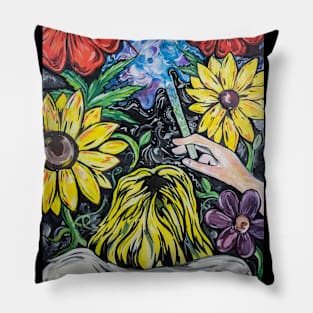 Hugus tripping art Pillow