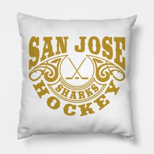 Vintage Retro San Jose Sharks Hockey Pillow
