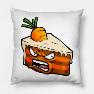 ANGRY CARROT CAKE FACE Pillow