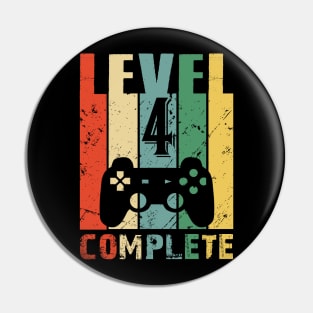 Vintage 4th Wedding Anniversary Level 4 Complete Video Gamer Birthday Gift Ideas Pin