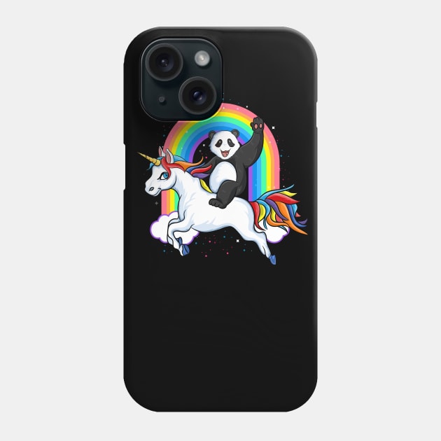 Panda Riding Unicorn Pandicorn Rainbow universe Birthday Phone Case by UNXart