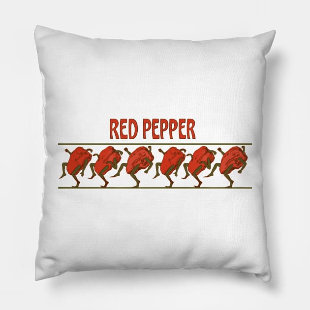 Red Peppers on Parade Pillow by alexp01