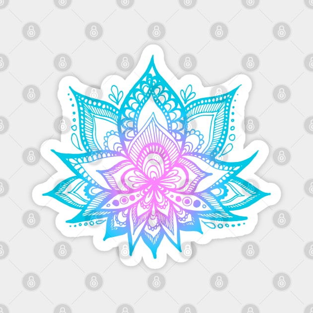 Pastel Vibes Lotus Flower Mandala Magnet by julieerindesigns