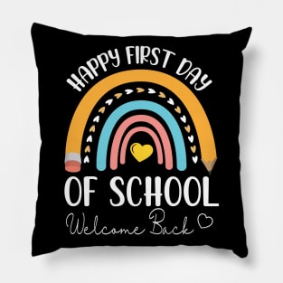 Pencil Hearts Rainbow Happy First Day Of School Welcome Back Pillow