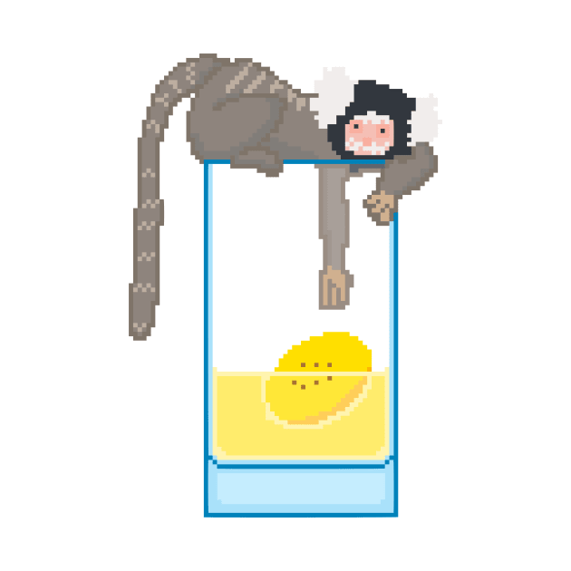 Marmoset with banana drink by TheAlbinoSnowman