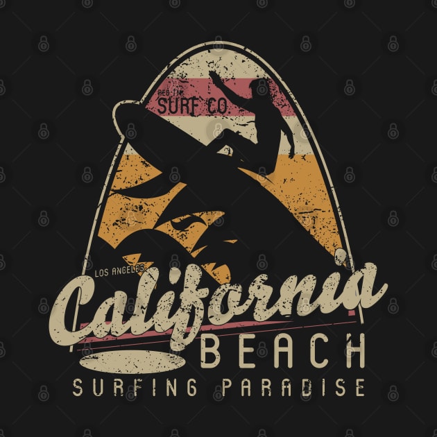 Vintage Surf California Sunset retro beach paradise distressed by SpaceWiz95