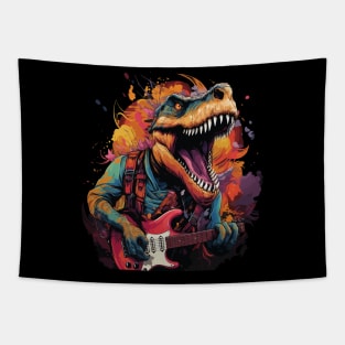 Dinosaur Playing Guitar Tapestry