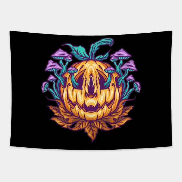 Trippy The Pumpkin Tapestry by ATLSHT