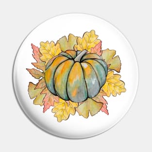 Pumpkin and leaves Pin