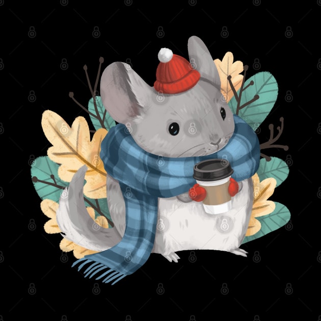 Cozy Winter Chinchilla by PamelooArt