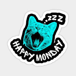 Happy Monday Sleepy Cat Magnet